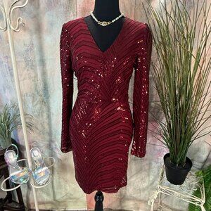 📌ELVN Sequin Long Sleeves Bodycon Mini Cocktail - Party- Homecoming Dress